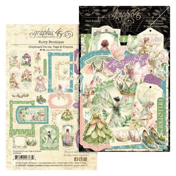 Graphic 45 - Fairy Boutique - Chipboard Tags & Frames