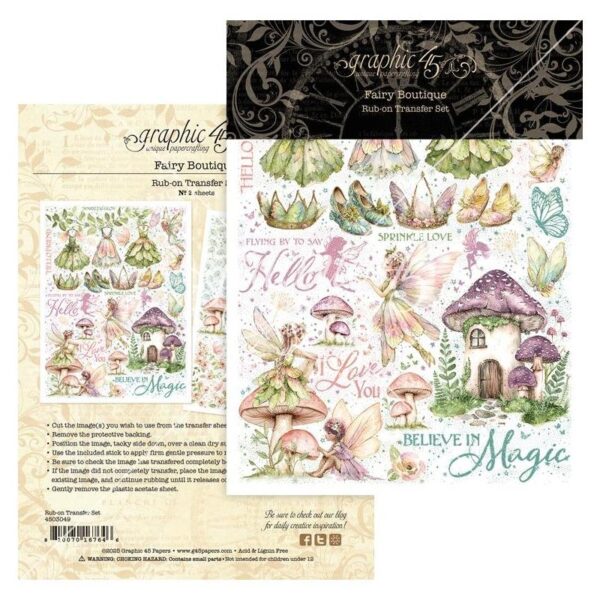 Graphic 45 - Fairy Boutique - Rub-On Transfers