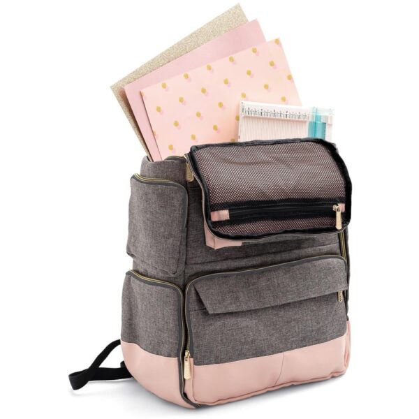 We R Memory Keepers - Crafter's Backpack, Grey/Pink - Image 2
