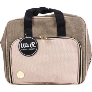 We R Memory Keepers - Crafter's Shoulder Bag, Taupe/Pink