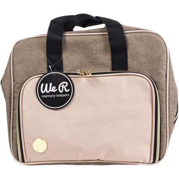 We R Memory Keepers - Crafter's Shoulder Bag, Taupe/Pink