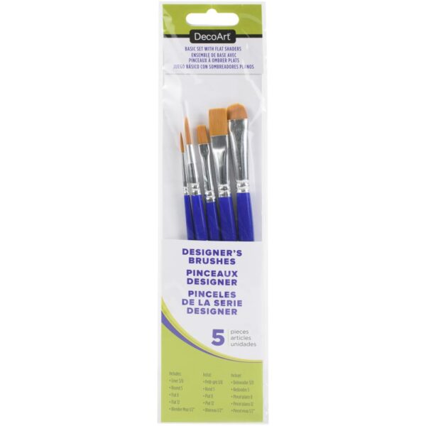 DecoArt - Designer Series Brushes - Basics With Flat Shaders Set