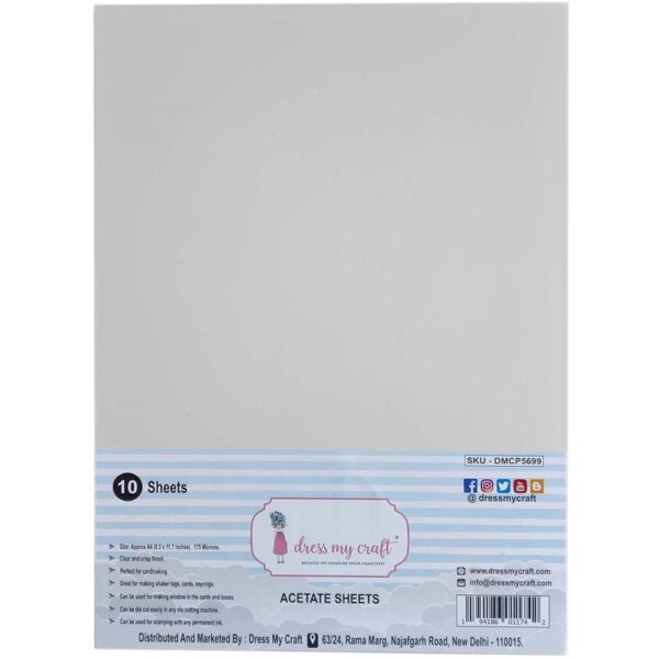 Dress My Craft - Acetate Sheets A4 10/Pkg