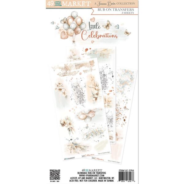 49 & Market - Little Celebrations - 6×12 Rub-on Texture Transfer Set