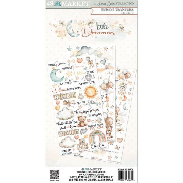 49 & Market - Little Dreamer - 6×12 Rub-on Transfer Set