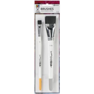 Dina Wakley Media - Stiff Bristle Brush, 2Pk