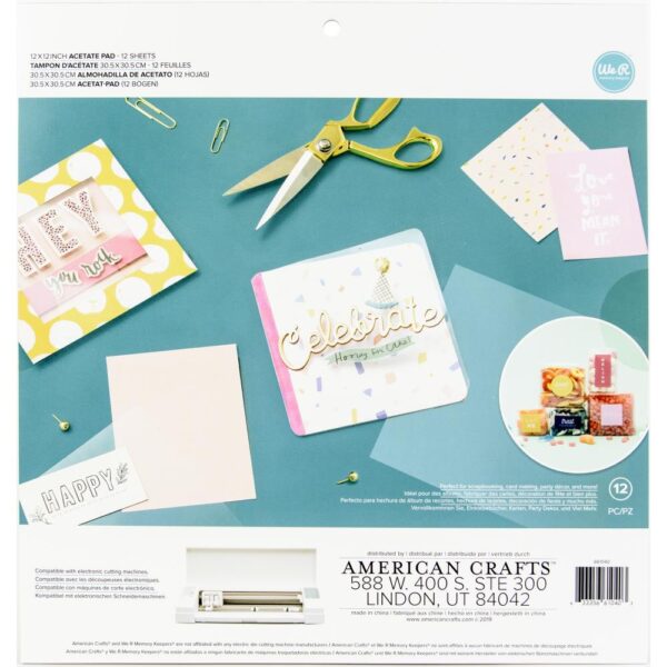 We R - Acetate Pack 12"X12" 12/Pkg