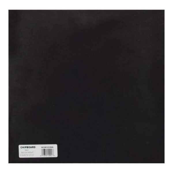 Grafix - Medium Weight Chipboard Sheet - 12x12", Black