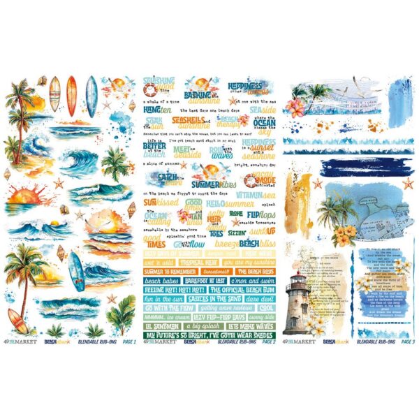 49 & Market - Beach Vibes - Rub-on Transfer Set - Image 2