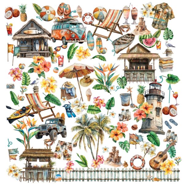 49 & Market - Beach Vibes - Laser Cut Element Set - Image 2