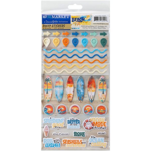 49 & Market - Beach Vibes - Puffy Stickers
