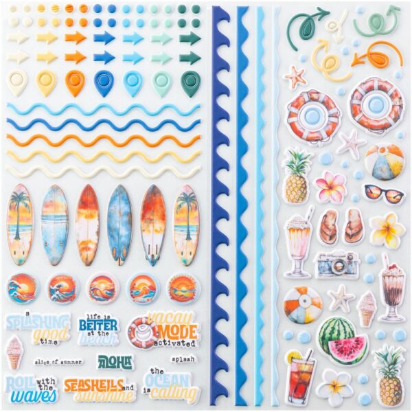 49 & Market - Beach Vibes - Puffy Stickers - Image 2