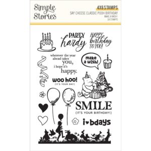 Simple Stories - Classic Pooh Birthday - Stamp Set, Make A Wish