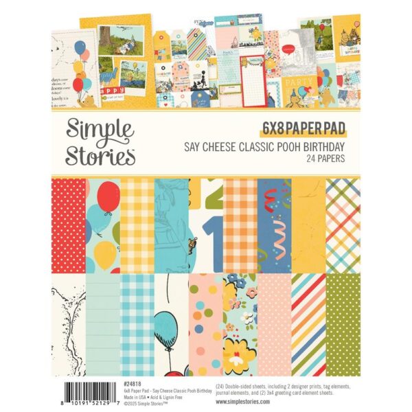 Simple Stories - Classic Pooh Birthday - 6x8" Paper Pad