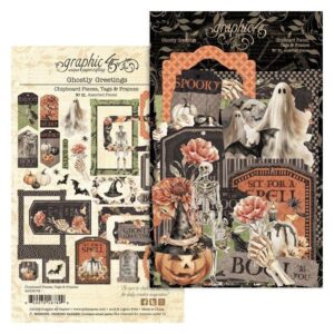 Graphic 45 - Ghostly Greetings - Chipboard Tags & Frames