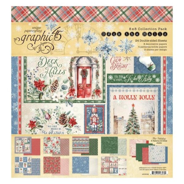 Graphic 45 - Deck The Halls - Collection Pack 8"X8"