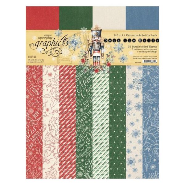 Graphic 45 - Deck The Halls - Solids Collection Pack 8.5"X11"