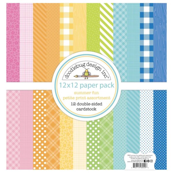 Doodlebug - Summer Fun - 12x12" Paper Pack, Petite Prints