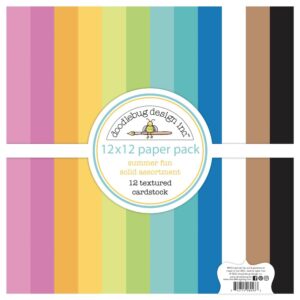 Doodlebug - Summer Fun - 12x12" Paper Pack, Textured Cardstock
