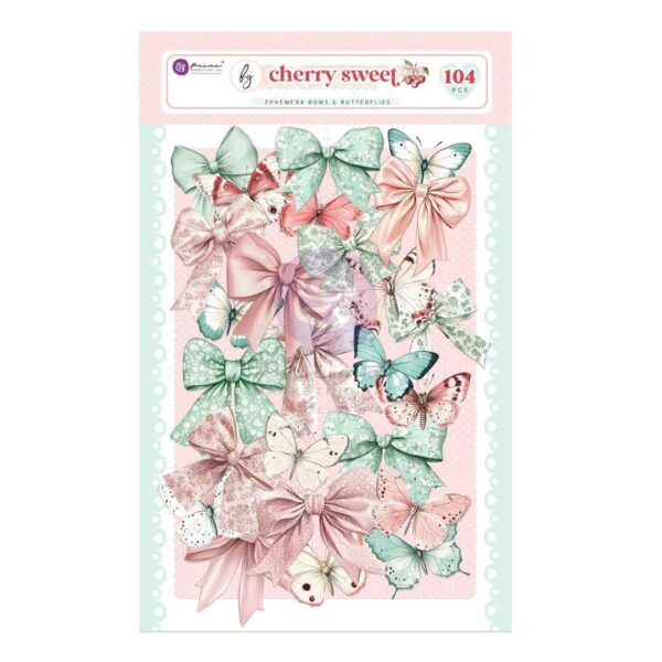 Prima - Cherry Sweet - Ephemera Pack, Bows & Butterflies