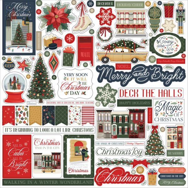 Carta Bella - Christmas In The City - Element Stickers 12"X12"
