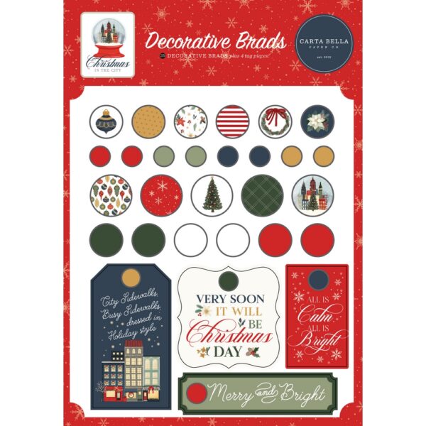 Carta Bella - Christmas In The City - Decorative Brads