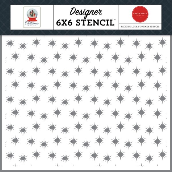 Carta Bella - Christmas In The City - Stencil 6"X6", Dear Santa Stars
