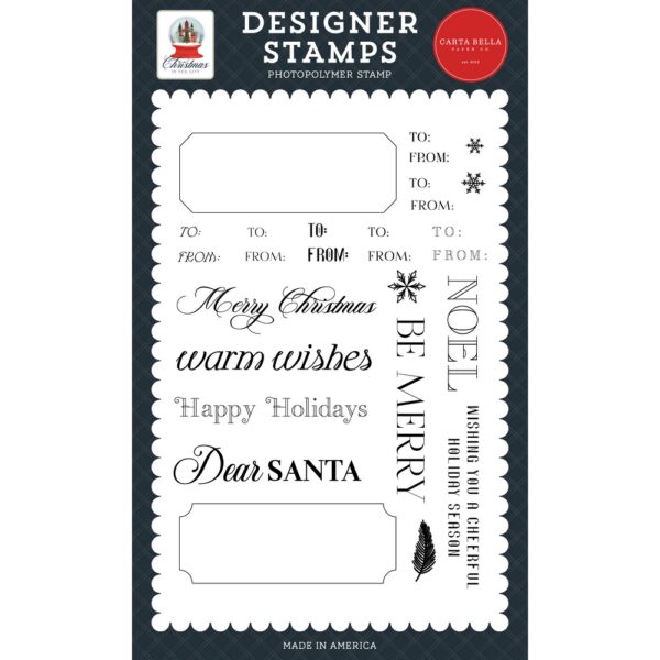 Carta Bella - Christmas In The City - Stamp Set, Holiday Tag Template