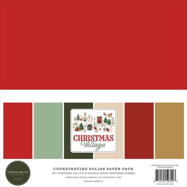 Carta Bella - Christmas Village - Solids Collection Kit 12"X12"