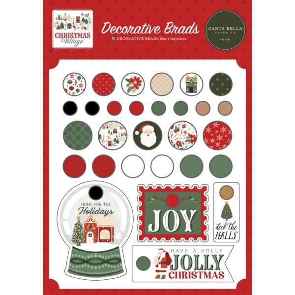 Carta Bella - Christmas Village - Decorative Brads