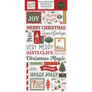 Carta Bella - Christmas Village - Chipboard Phrases