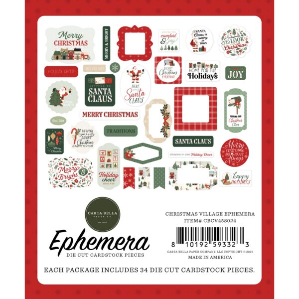 Carta Bella - Christmas Village - Ephemera, Icons - Image 3
