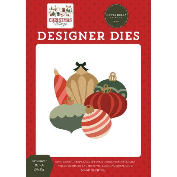 Carta Bella - Christmas Village - Medium Die Set, Ornament Bunch