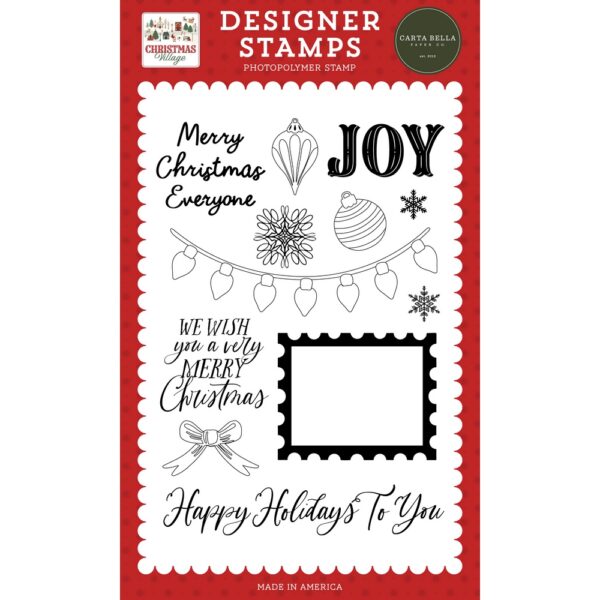 Carta Bella - Christmas Village - Stamp Set, Christmas Lights And Stamp