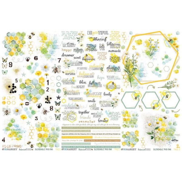 49 & Market - Botanical Buzz - Rub-on Transfer Set - Image 2