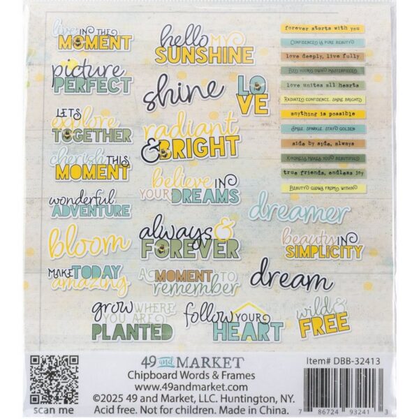 49 & Market - Botanical Buzz - Chipboard Words - Image 2