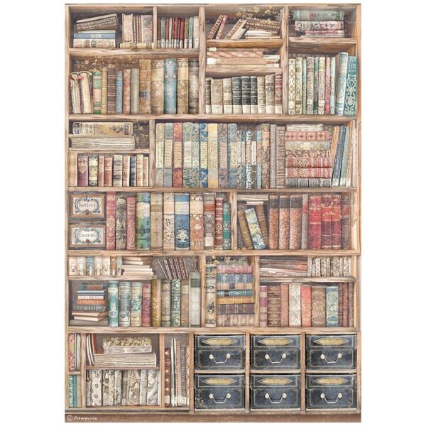 Stamperia - Venice City Of Art - Rice Paper Sheet A4, Vintage Books