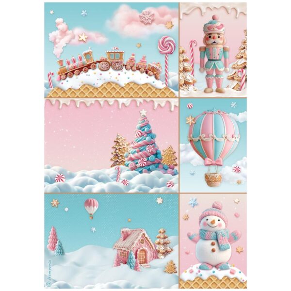 Stamperia - Candy Christmas - Rice Paper A4 Selection Pack 6Pk - Image 2