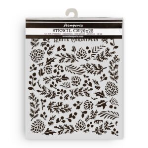 Stamperia - The Owl's House - Stencil 8x10", Pine Cones