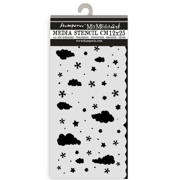 Stamperia - Candy Christmas - Stencil 4x13", Clouds