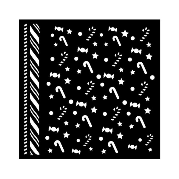 Stamperia - Candy Christmas - Stencil 7x7", Candy Canes Pattern - Image 2