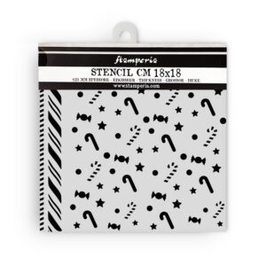Stamperia - Candy Christmas - Stencil 7x7", Candy Canes Pattern