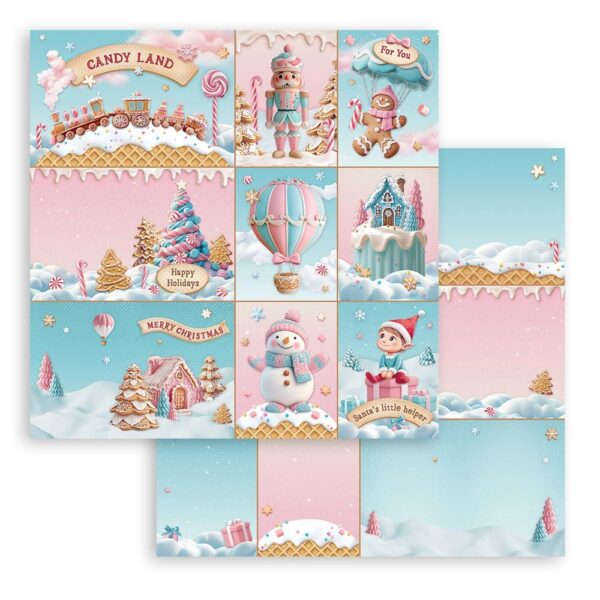 Stamperia - Candy Christmas - 8x8″ Scrapbooking Paper Pad, Double Sided - Image 8