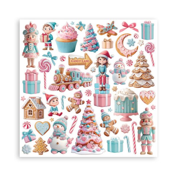 Stamperia - Candy Christmas - 8x8″ Scrapbooking Paper Pad, Double Sided - Image 5