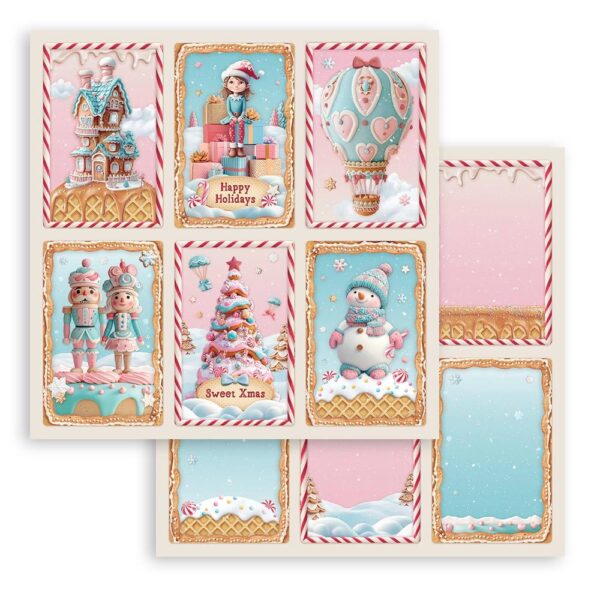 Stamperia - Candy Christmas - 8x8″ Scrapbooking Paper Pad, Double Sided - Image 7