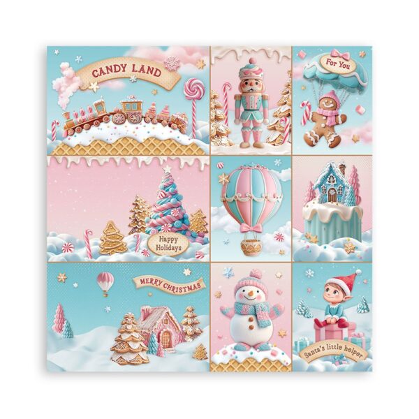 Stamperia - Candy Christmas - 8x8″ Paper Pad, Single Sided - Image 3