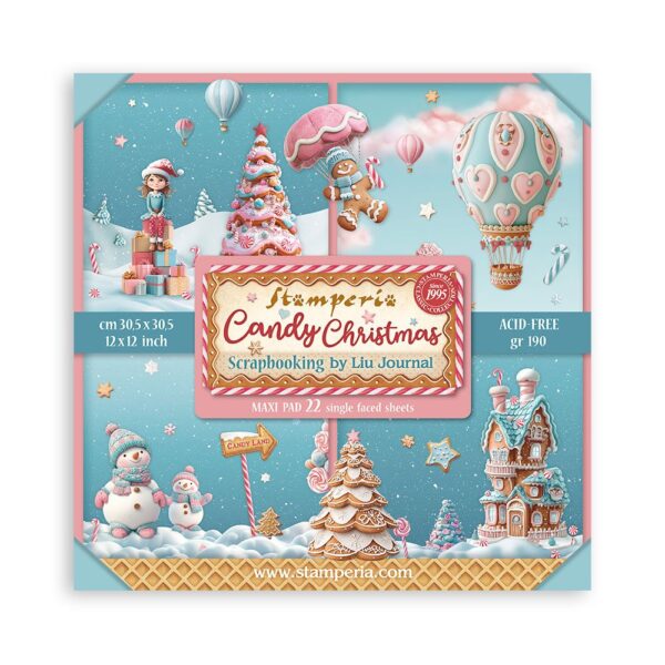 Stamperia - Candy Christmas - 12×12″ Paper Pad, Single Sided