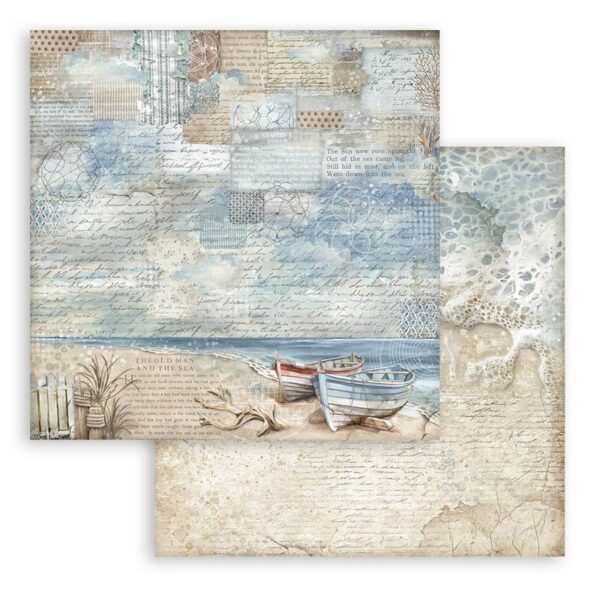 Stamperia - Silent Sea - 12x12″ Paper Pad, Double Sided, Backgrounds - Image 8