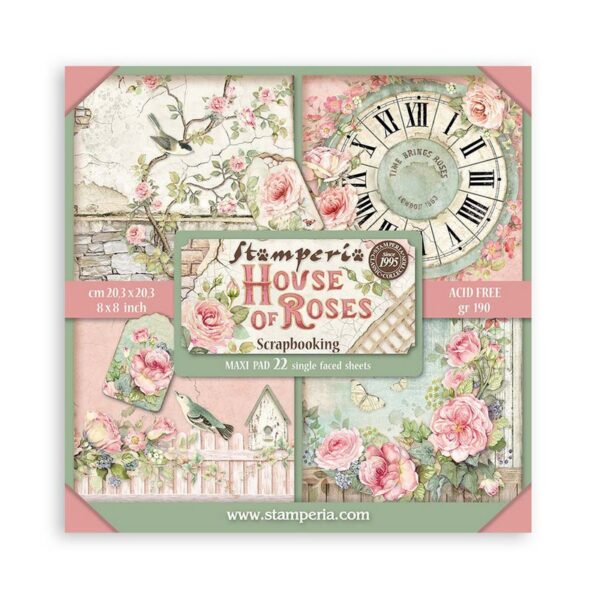 Stamperia - House Of Roses - 8x8″ Paper Pad, Single Sided