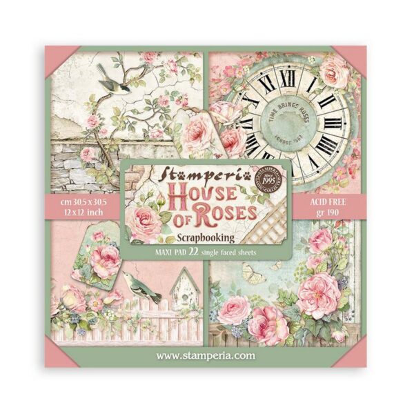 Stamperia - House Of Roses - 12x12″ Paper Pad, Single Sided